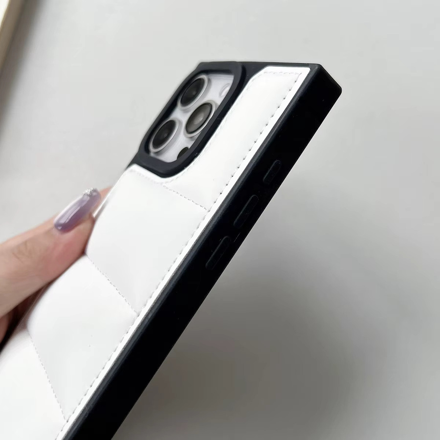 Mode Winter Daunenjacke Silikon Handyhülle für Apple iPhone 16 15 14 13 Pro Max in Weiß - Bild 5