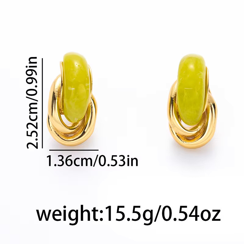 ANENJERY Ohrringe, 316L Edelstahl, Gold Farbe, Rund, Damen - Bild 2