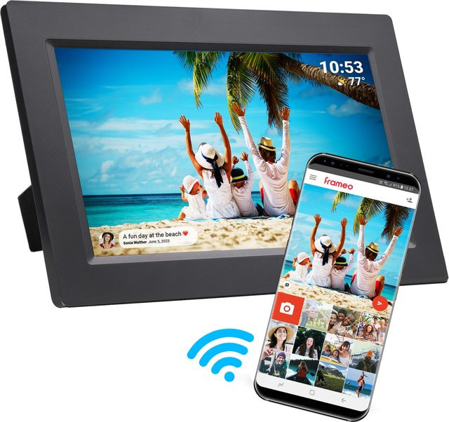 Denver PFF-1015 Digitaler WLAN-Bilderrahmen mit 10.1 Zoll Touchscreen in Schwarz - Bild 1