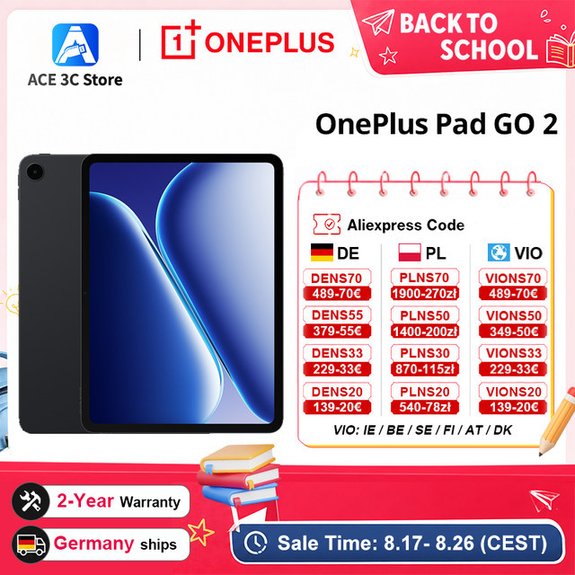 OnePlus Pad GO Tablet mit 12,1 Zoll 2,8K-Display, 8 GB RAM, 128 GB Speicher, WiFi 6 und 10.050 mAh Akku - Bild 1