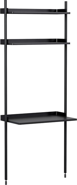HAY Pier System 11 Regal mit integriertem Schreibtisch in Schwarz Matt aus Aluminium und Stahl - Bild 1