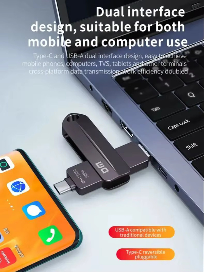 DM US580 USB-C High-Speed Solid State Flash-Laufwerk mit bis zu 530 MB/s Übertragungsgeschwindigkeit - Bild 7