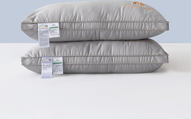 Weiches Hotel-Bettkissen aus 100% Baumwolle mit Sojafaser-Kern in Grau, B/H: 50 x 75 cm - Bild 1