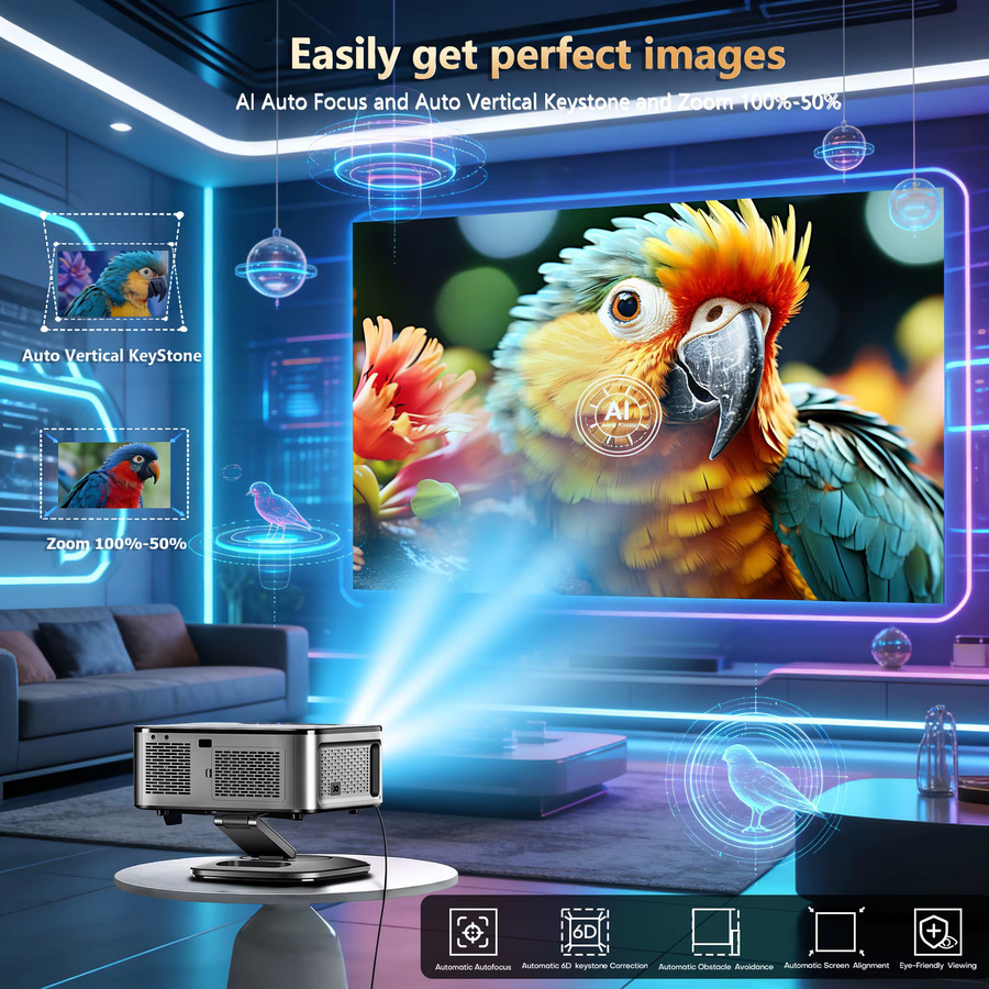 XIWBSY 4K Google TV Projektor mit Android 11.0, 42000 Lumen Smart Videoprojektor mit WiFi6 und Bluetooth 5.4 für dein Heimkino - Bild 5