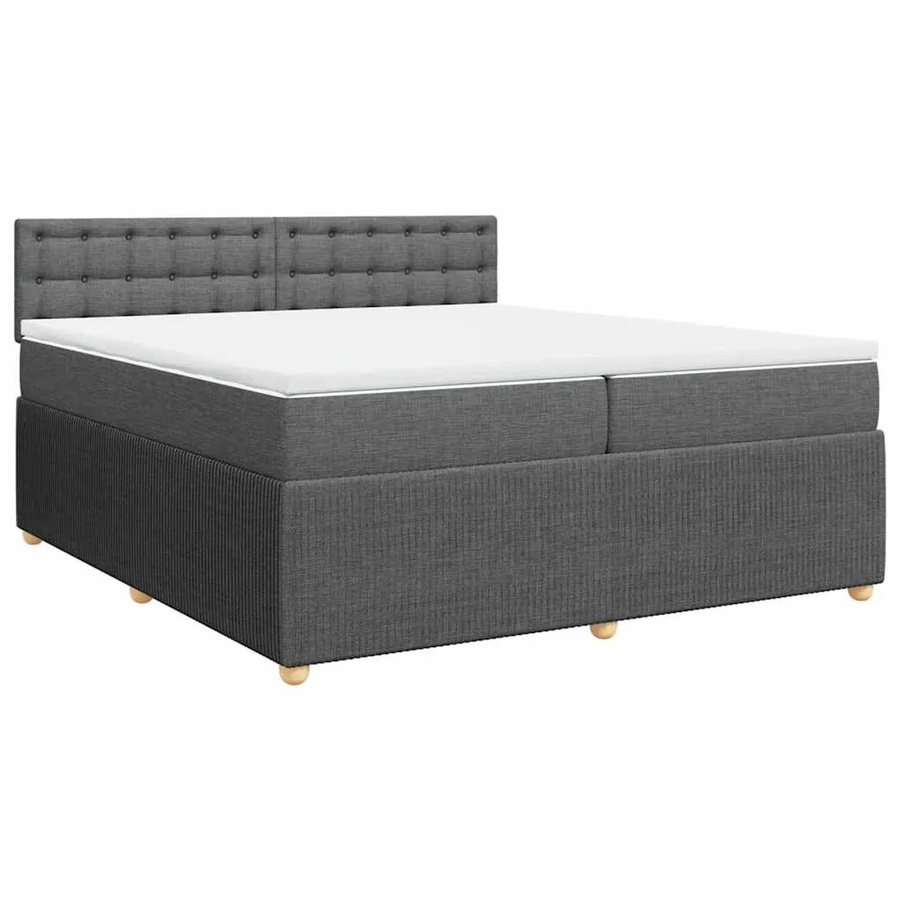 vidaXL Boxspringbett mit Matratze Hybrid-Design in Dunkelgrau, B/T: 200 x 200 cm - Bild 2