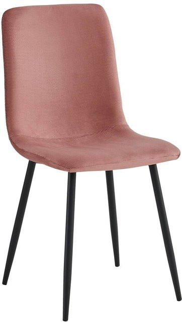 4er-Set Stühle Hela in Pink mit Cordoptik aus Microfaser, B/H/T: 44 x 92 x 54 cm - Bild 1