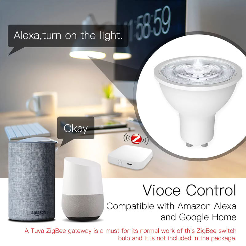 Tuya ZigBee GU10 Smart LED-Lampe RGBW, 4,7 W, dimmbar, Weiß und Multicolour, Smart Life App-Steuerung, kompatibel mit Alexa und Google Home - Bild 2