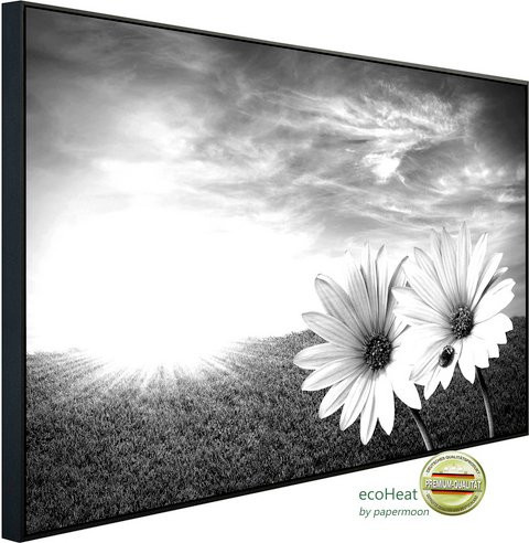 papermoon EcoHeat Infrarotheizung Blumen Schwarz Weiss Matt-Effekt mit App-Steuerung und Überhitzungsschutz - Bild 1