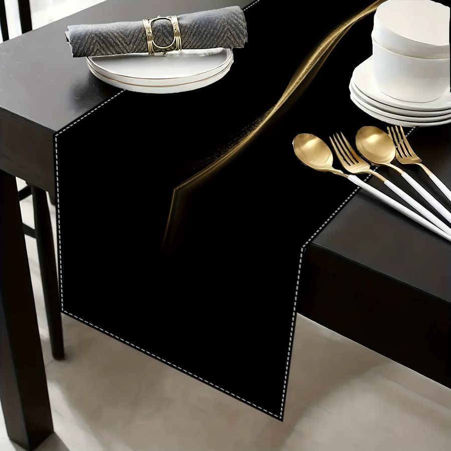 VIKAMA 5/7-teiliges Luxus-Tischset und Tischfahnen-Set aus Leinen für Restaurant und Café - Bild 3