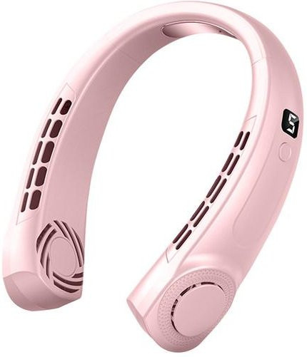 Tragbarer Halsventilator der 2. Generation von Aloisia in Rosa mit Eiskeramik, 5 Geschwindigkeiten, LED-Digitalanzeige und integrierter Taschenlampe - Bild 1