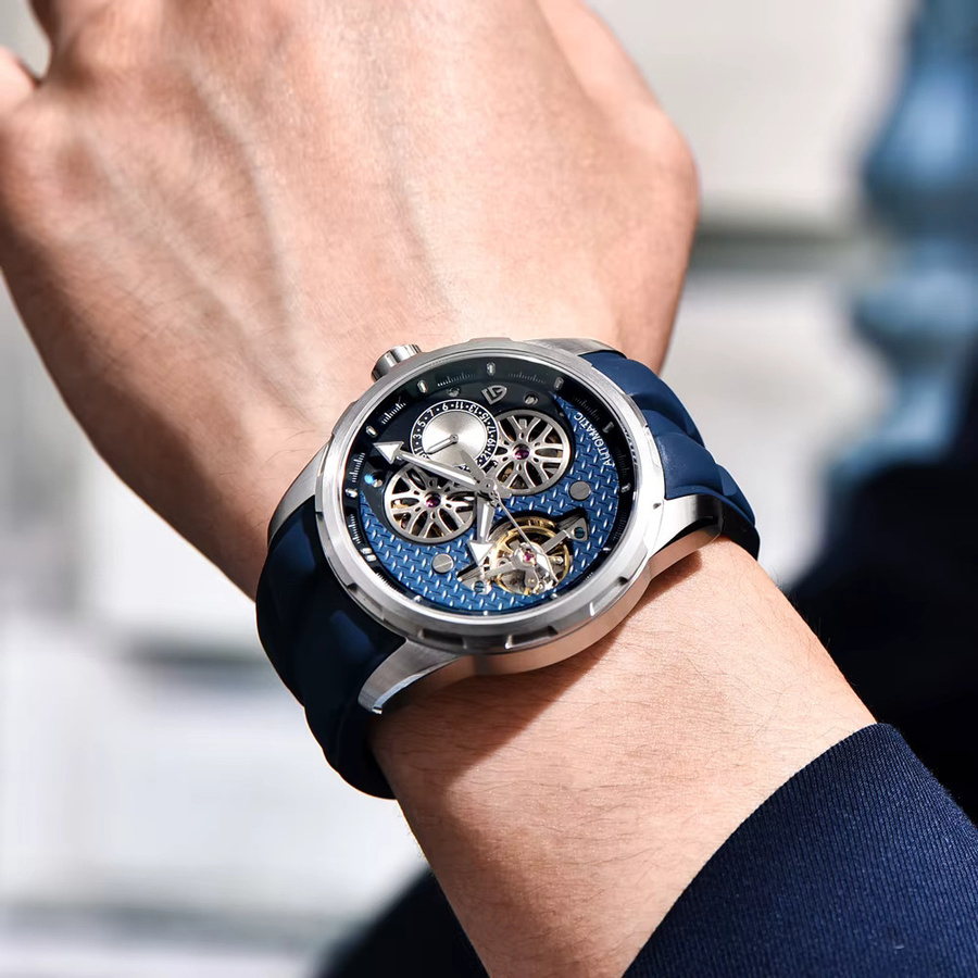 PAGANI DESIGN Armbanduhr, Automatik, Edelstahl, Saphirglas, Blau, Herren - Bild 2