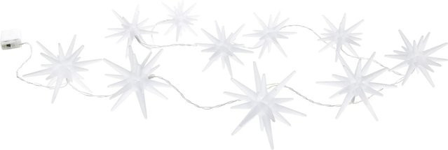 Näve Outdoor 10er-LED Weihnachtslichterkette mit 3D-Sternen in Weiß, batteriebetrieben - Bild 1