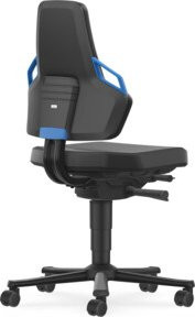 bimos Arbeitsdrehstuhl Nexxit Skintec blau mit automatischer Gewichtsregulierung und Sitztiefenverstellung - Bild 1