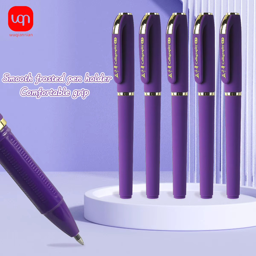WQN Gelstifte Set mit 12 Stück, mehrfarbige Tinte in Violett, 0,7 mm Spitze, komfortables Schreibwarenset für Studenten - Bild 2