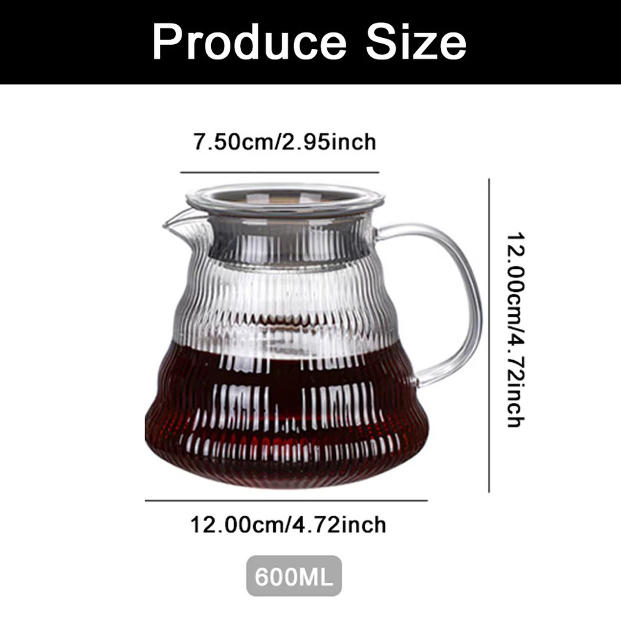MYVIT Kaffeekaraffe in Wolkenform aus Klarglas mit Deckel, 600 ml, transparent - Bild 6