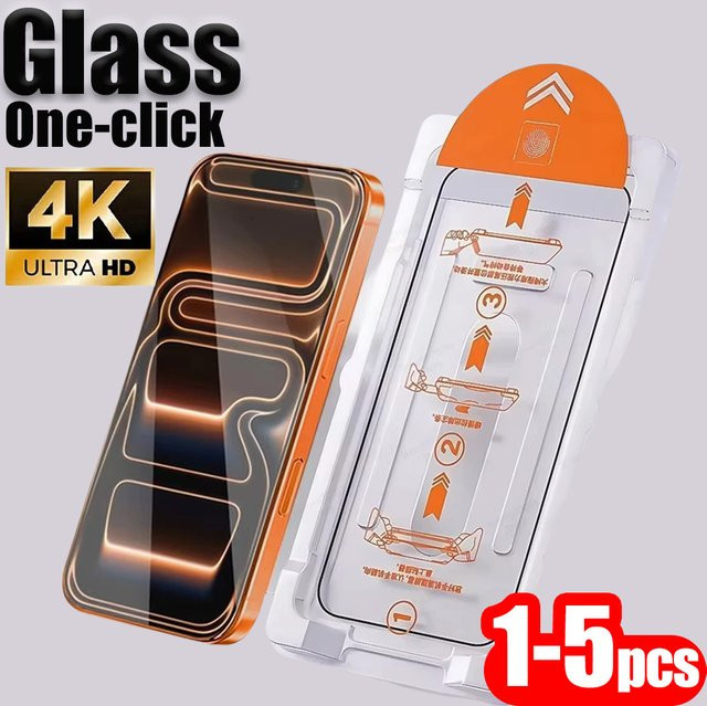 Bolomboy HD Displayschutzfolie aus gehärtetem Glas für iPhone Modelle, transparent - Bild 1