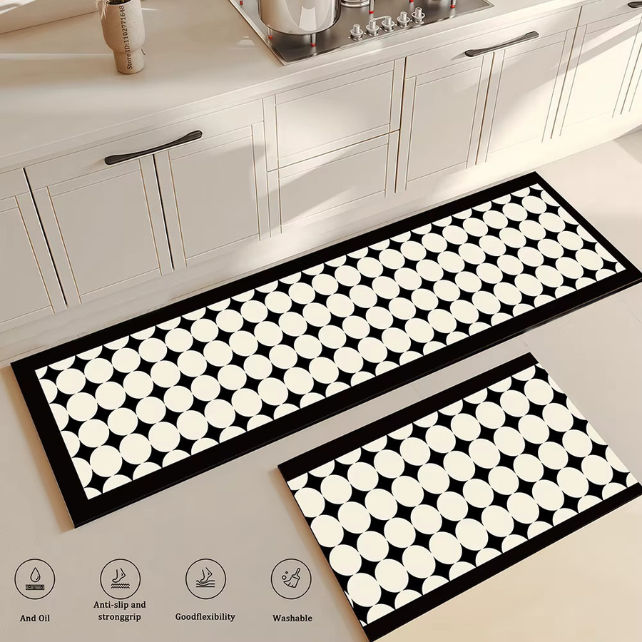 VIMAMA Küchenbodenmatte aus Kieselgur, waschbar, saugfähig und rutschfest, minimalistisches Design, Mehrfarbig, B/T/H: 40 x 30 x 1 cm - Bild 1