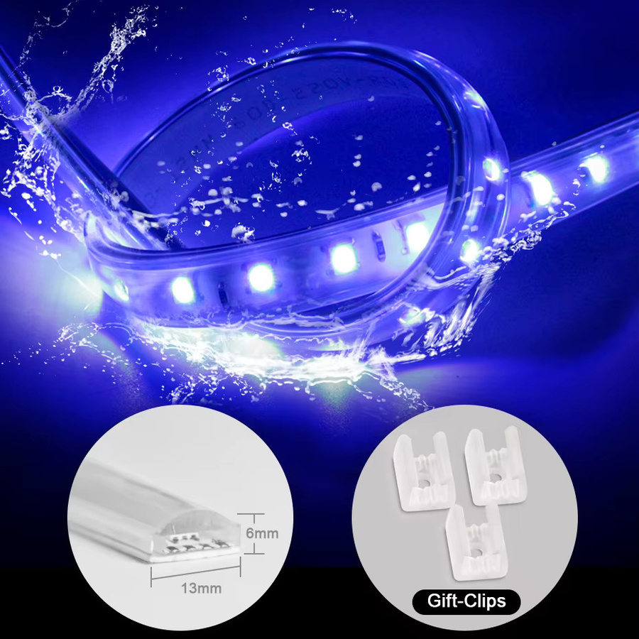 VBS Wasserdichter RGB LED-Streifen mit 5050 SMD Chips, Multicolour Außenbeleuchtung inklusive EU-Netzteil und Fernbedienung, 220V - Bild 3