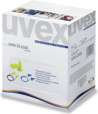 Uvex hi-com Mini Gehörschutzstöpsel Gelb, 24 dB, 100 Paar Einweggehörschutz - Bild 1
