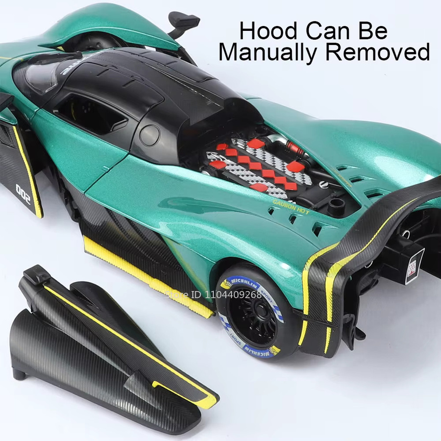 RMZ city Valkyrie Revuelto Sportwagenmodell in Grün, Maßstab 1:24, Druckguss-Metall mit Sound und Stoßdämpfung - Bild 4