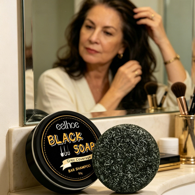 EELHOE Shampoo-Bar, Schwarze Seife, Tiefenpflege, Haare und Kopfhaut - Bild 1