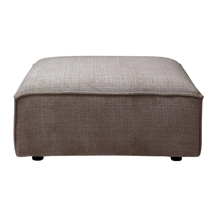 Vente-unique Sitzhocker Ruzolo in Taupe und Beige aus Chenille-Stoff, B/T/H: 90 x 43 x 43 cm - Bild 2