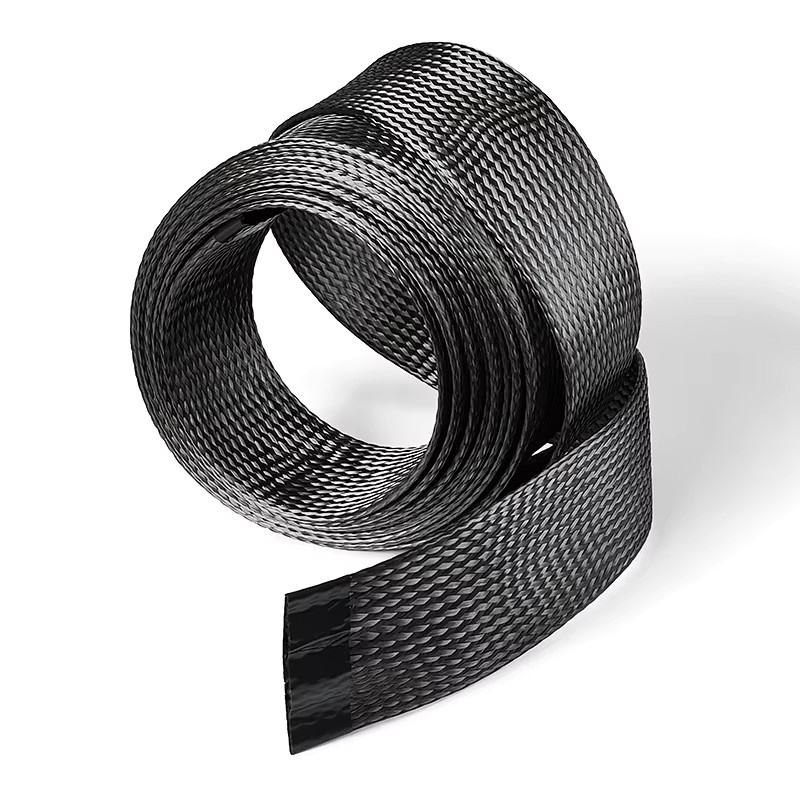 Carbonfaser Kabelgeflecht Schwarz als Hohlgeflecht zur Drahtabschirmung und als hochtemperaturbeständige Kabelhülse - Bild 5
