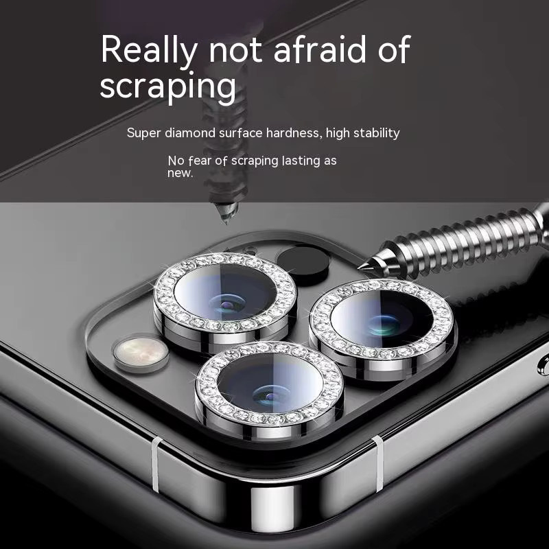 2-3 Stück Blaue Metall-Glitzer-Diamant-Kameraschutzfolie für iPhone 17 16 Pro Max Plus und iPhone 13 Mini Rücklinsen-Schutzglas - Bild 5