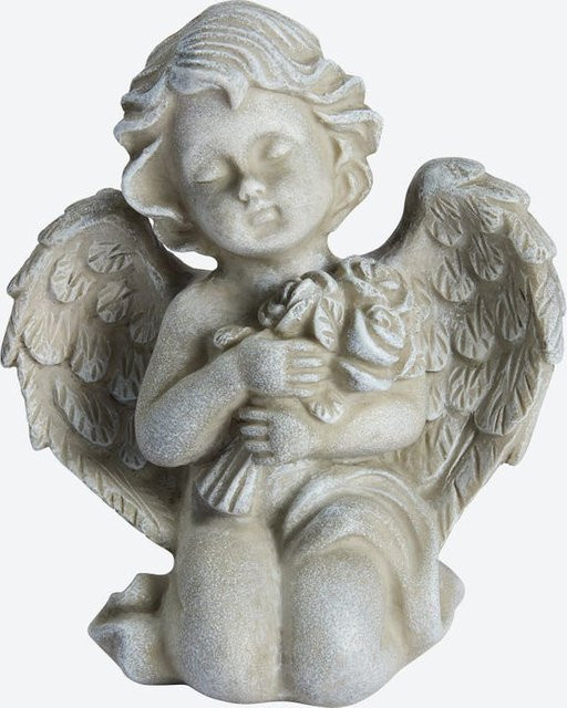 NKD Grabschmuck Engelfigur aus Polyresin in Grau und Beige, B/T/H: 18 x 13 x 7,5 cm - Bild 1