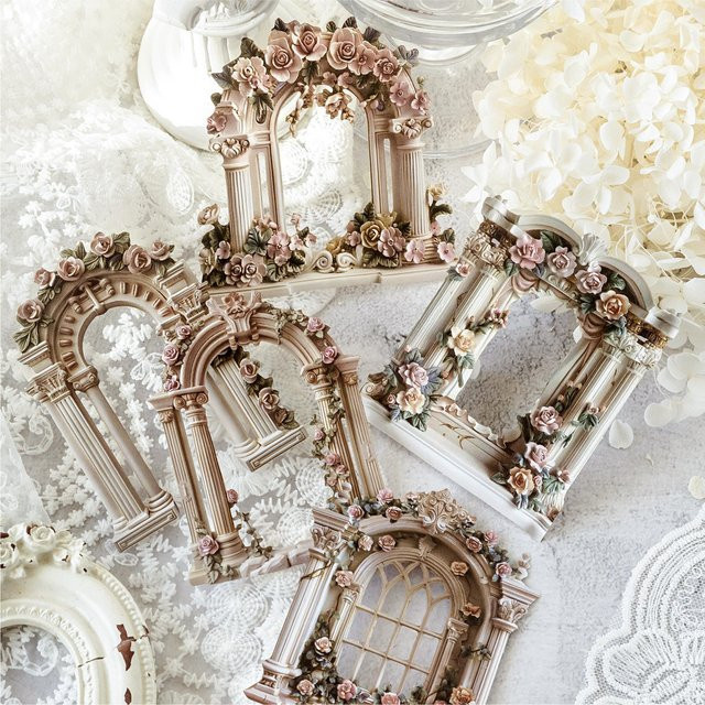 10 Stück Vintage-Rahmen aus geprägtem Konstruktionspapier in Multicolour für Scrapbooking und DIY-Handwerk - Bild 1