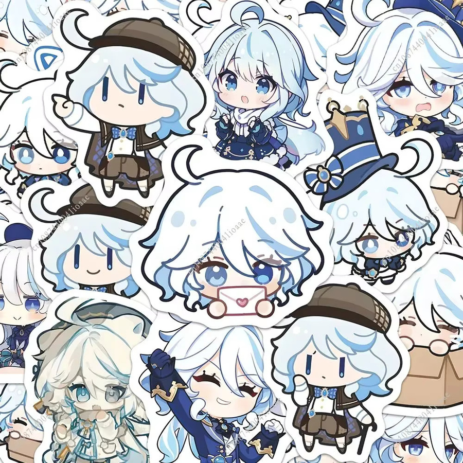 Genshin Impact Aufkleber Set Furina Kawaii Cartoon Q-Version Dekorative Sticker Multicolor - Bild 2