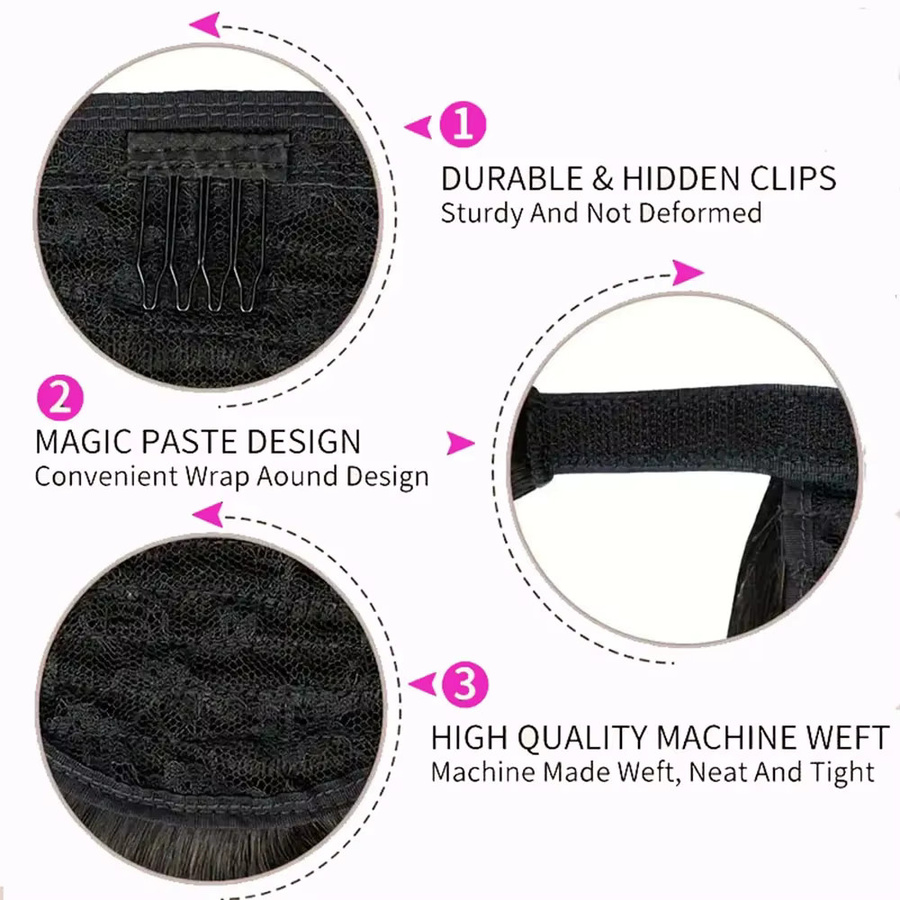 Dula A Hair Echthaar-Pferdeschwanz mit Magic Paste, 100g, Unisex - Bild 3