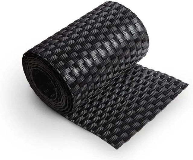 zaunzu Sichtschutz Rattan Einzelstreifen für Doppelstabmatten aus Kunststoff in Schwarz, Höhe: 190 cm - Bild 1