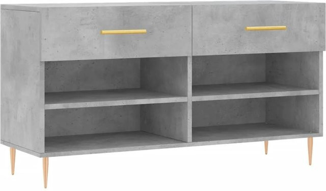 vidaXL Schuhbank im Industrial Design, Farbe: Betongrau, B/T/H: 102 x 35 x 55 cm - Bild 1