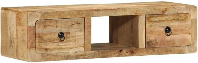 vidaXL TV-Wandschrank aus Mango-Massivholz in Braun, B/T/H: 100 x 32 x 25 cm - Bild 1