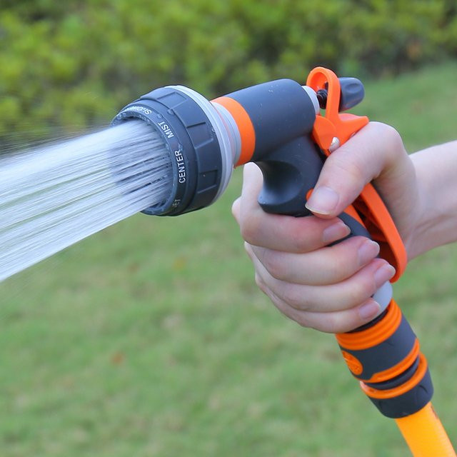 Garden Bewässerungspistole mit 8 Modi in Orange-Schwarz für Pflanzen und Rasen - Bild 1