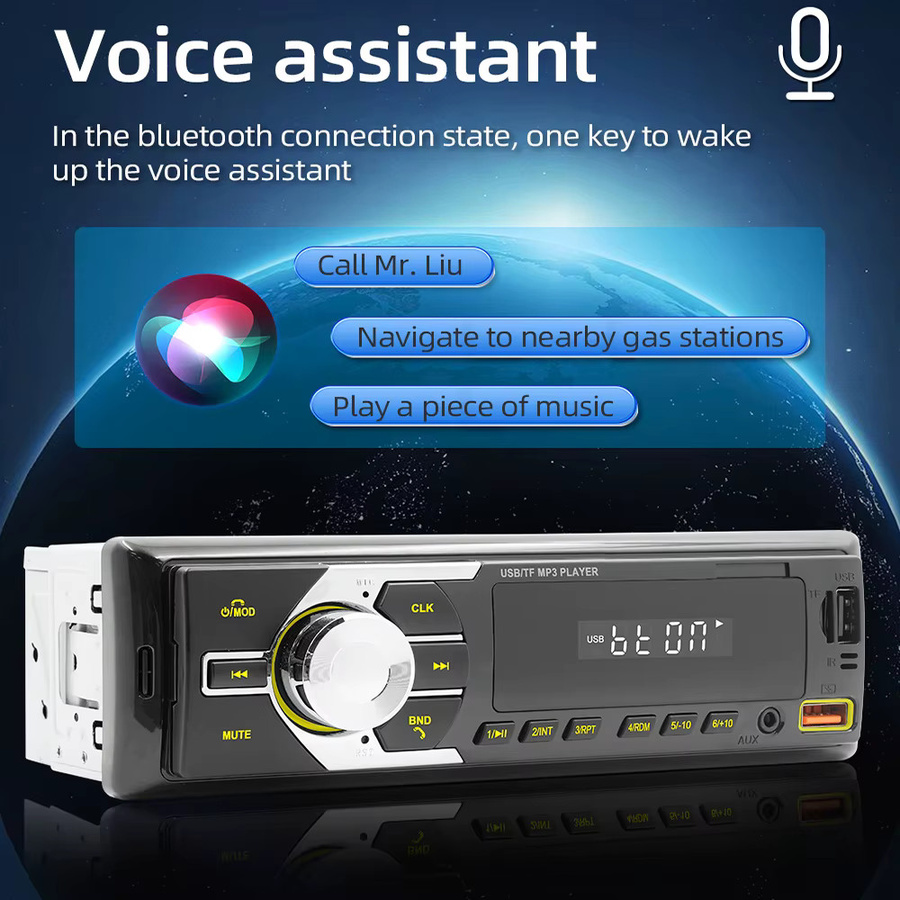 ESSGOO Autoradio 1DIN Universal mit Bluetooth, Freisprechfunktion, MP3-Player, USB und Aux-In in Schwarz mit 7 Farben - Bild 4