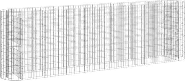 Furnicato Gabionen-Hochbeet aus verzinktem Eisen in Silber, B/T/H: 330 x 50 x 100 cm - Bild 1