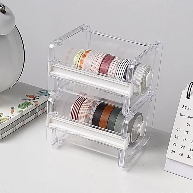 Transparenter Cutter Set Band Werkzeug Spender aus Kunststoff für Büro und Schule - Bild 1