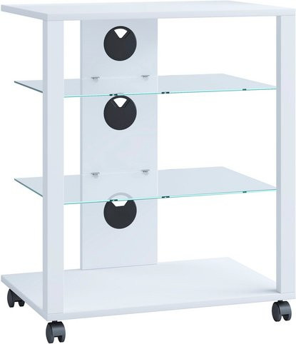 VCM HiFi-Möbel Folas in Weiss mit Rollen, B/H/T: 60 x 70 x 41 cm - Bild 1