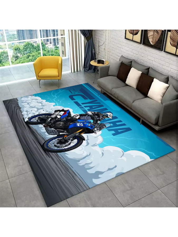 Potdemiel 3D Yamaha Racing Moto Teppich, rutschfest, mehrfarbig, rechteckig - Bild 2