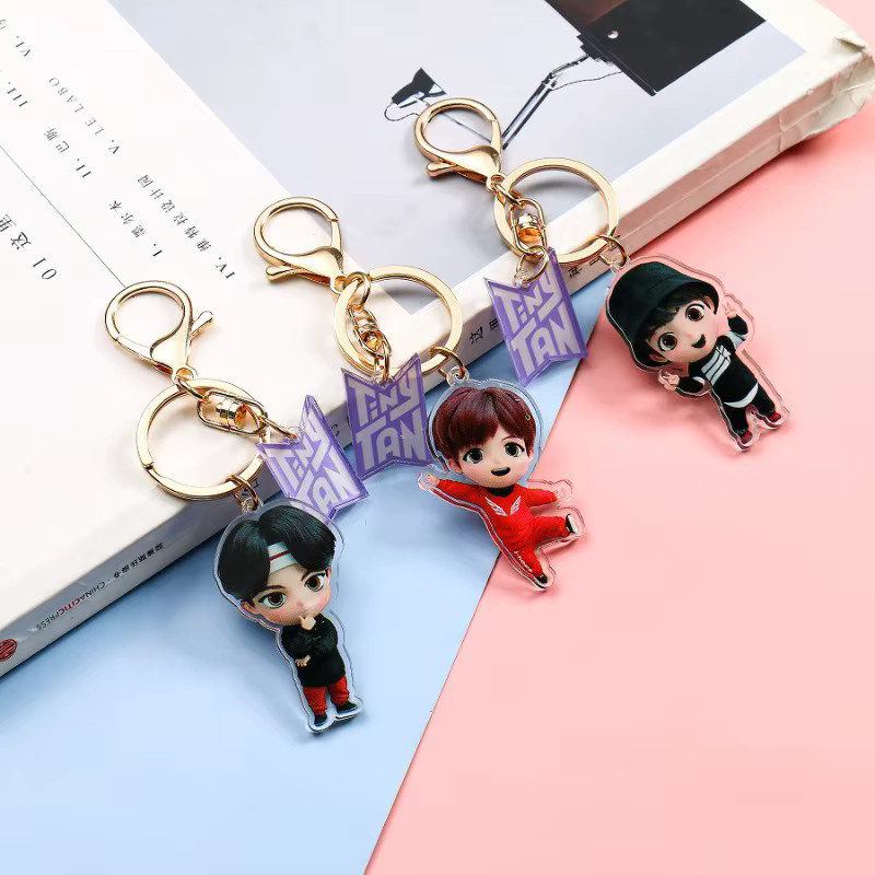 LINE FRIENDS BTS Jung Kook JIN J-HOPE Q Edition Acryl-Schlüsselanhänger, Bunt / Mehrfarbig - Bild 2