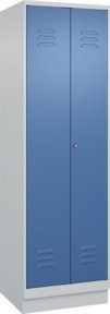 C+P PSA Doppel-Spind Classic PLUS mit Sockel, 2 Abteile, Stahlkonstruktion, grau/blau, H x B x T: 195 x 60 x 50 cm, mit Zylinderschloss - Bild 1