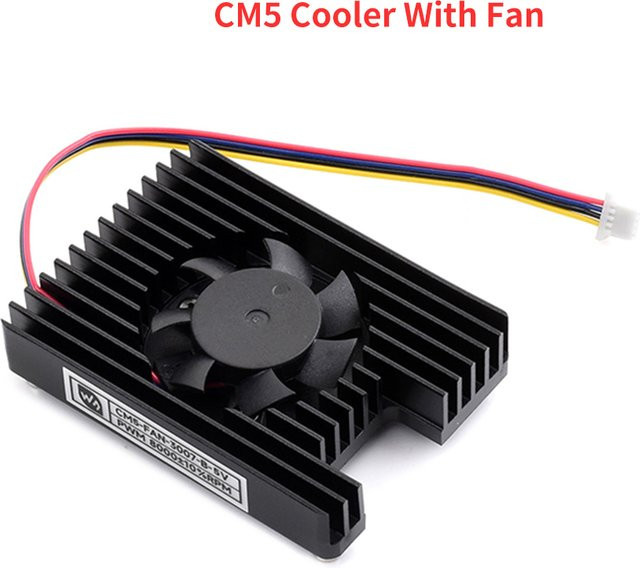 SHCHV CM5 5V 3007 B Kühler mit Lüfter für Compute Modul 5, geräuscharm, Schwarz - Bild 1