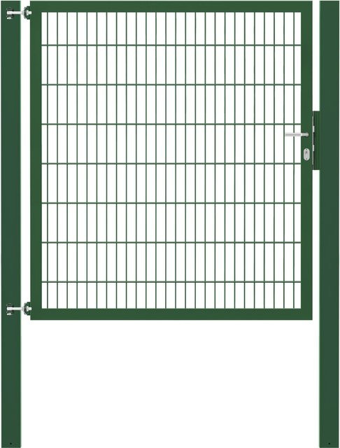 Einzeltor Flexo Plus in Grün mit Pfosten aus Stahl, Breite: 150 cm, Höhe: 160 cm, Pfosten: 100 x 100 cm - Bild 1
