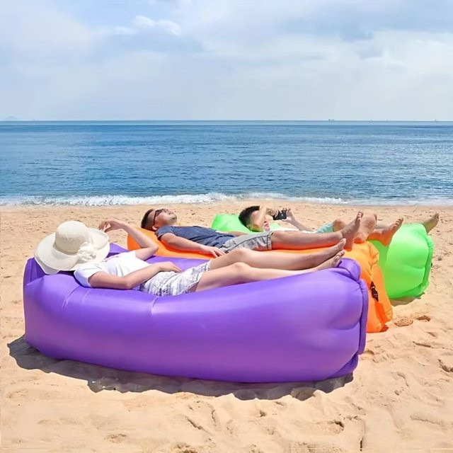DIZETION Aufblasbares Lazy Sofa Tragbare Camping-Sofamatratze für Musikfestivals Rosa BHL425-FRO - Bild 1