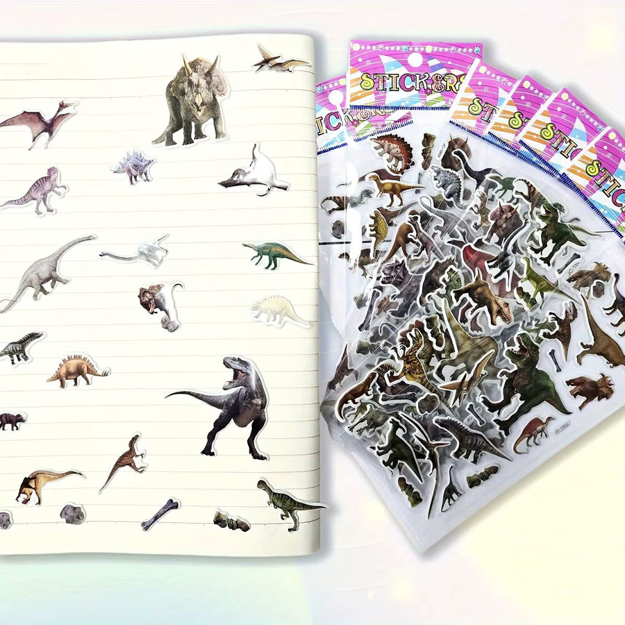 ZSY Dinosaurier-Aufkleber, 3D-Dino-Puffy-Aufkleber, 10-teiliges Set, multicolour - Bild 4