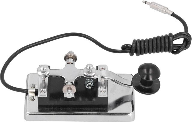 Morsecode CW Telegraph Hand Key für Kurzwelle Funkkommunikation in Silber HYK4 - Bild 1