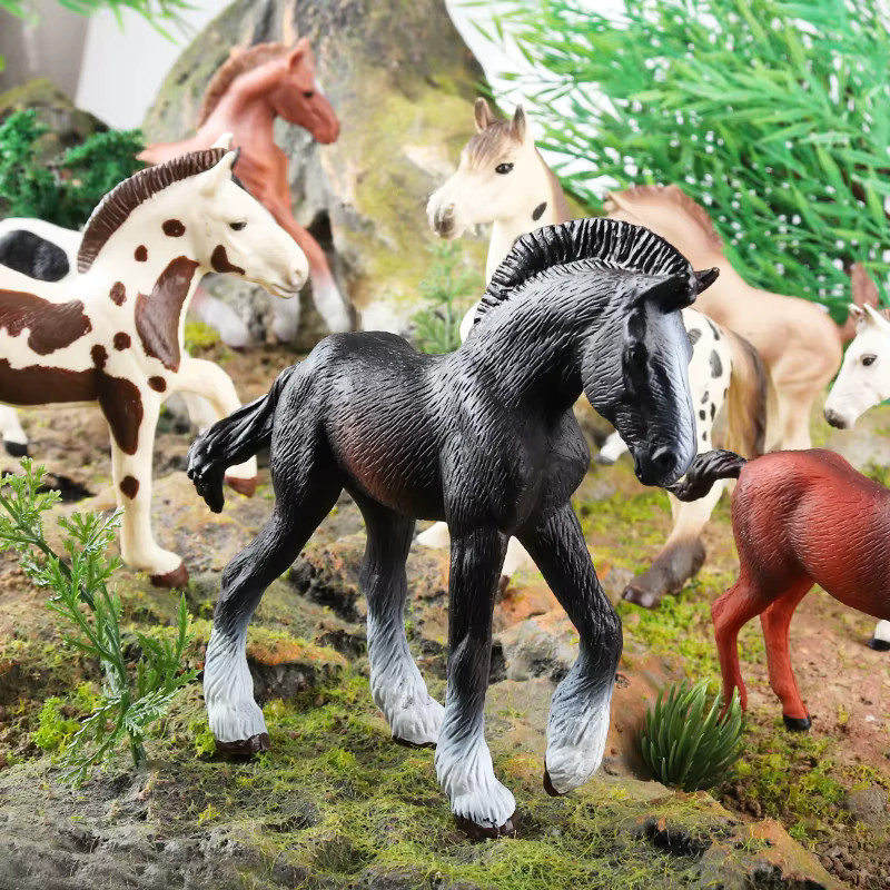 Oenux Wildpferd Modellfigur aus PVC für Kinder und Sammler als Dekoration oder Spielzeug - Bild 3