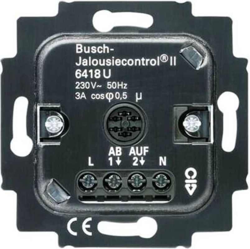 Busch-Jaeger Jalousie-Basis-Einsatz 6418 U mit 2 Schließern, 3A, 690VA, Unterputzmontage, Schwarz/Grau - Bild 2
